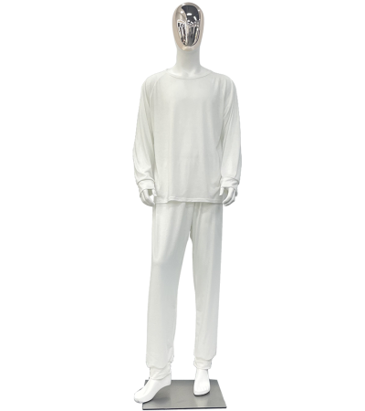 圆领男款插肩袖家居服有袖口有脚口有袋-A0108 - 仿棉-180g/S
